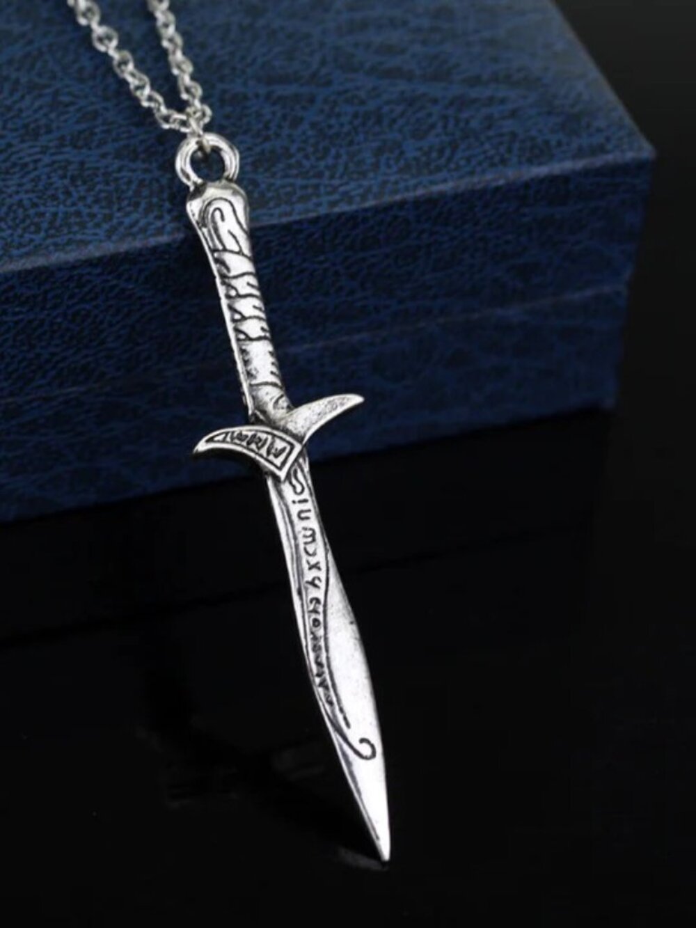 Fantasy Sword Pendant Necklace Medieval Dagger Gothic Cosplay Jewelry Charm Art